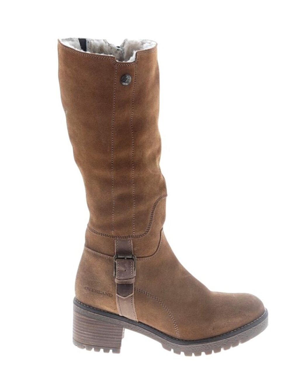 Overland Major Shearling-Lined Waterproof Suede Boots Tan W's 40 - Picture 3 of 14